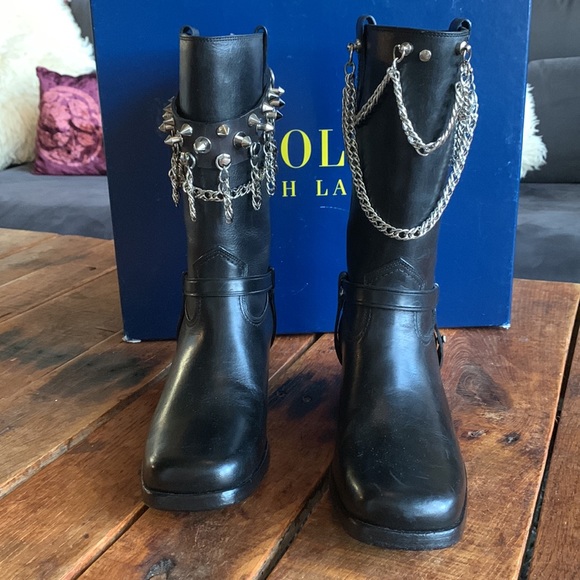 Polo Ralph Lauren One of a kind Harness Boot with chain embellishment. - Picture 4 of 12